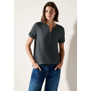 Cecil Dames Blouse met korte mouwen in effen kleur in Groen, Gr: L