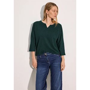 Cecil Dames Overhemd met jaquardstructuur in Groen, Gr: M