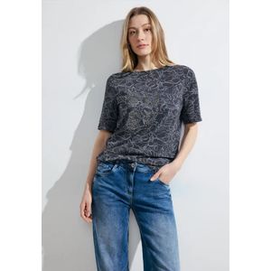 Cecil Dames Burnout T-shirt in Blauw, Gr: XS