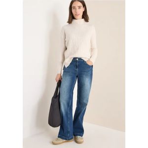 Cecil Dames Trui met gestructureerde col in Grijs, Gr: L