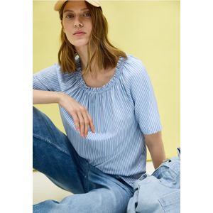 Cecil Dames Blouse met Stretch kraag in Blauw, Gr: L