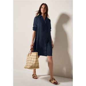 Cecil Dames Linnen blousejurk in Blauw, Gr: S