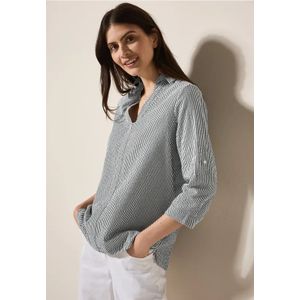Cecil Dames Gestreepte seersucker blouse in Blauw, Gr: L