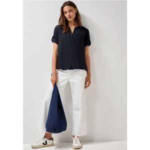 Cecil Dames Blouse van viscose met gespleten hals in Blauw, Gr: M