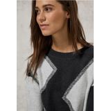 CECIL - Trui - Charcoal Grey Melange - Fijn Gebreid - Lange Mouwen - Grafisch Patroon