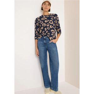Cecil Dames Zacht leo shirt in Blauw, Gr: 3XL