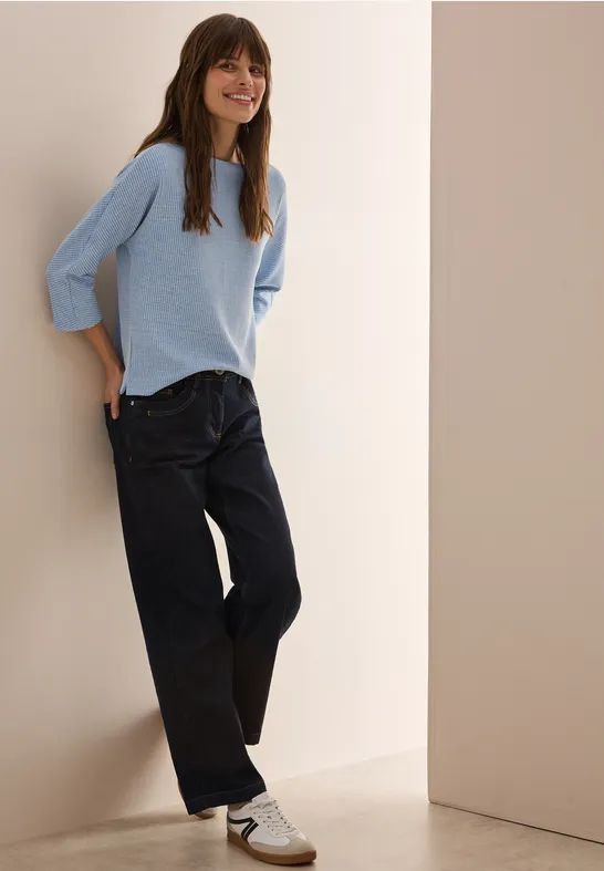 Cecil - B322619 - T-shirt - Lichtblauw - Dames - 3/4 Mouwen