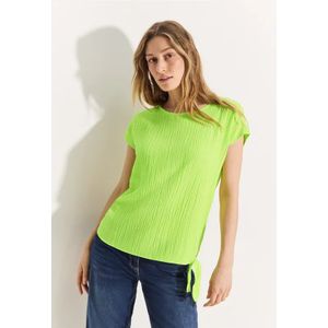 Cecil Dames Crêpe blouse met knoop in Geel, Gr: M