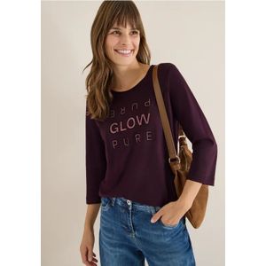 Cecil Dames Shirt met glitter tekst in Rood, Gr: L