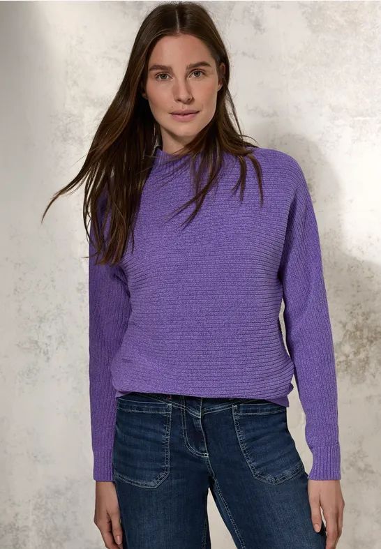 Cecil - Chenille Dolman-trui - Paars - Dames