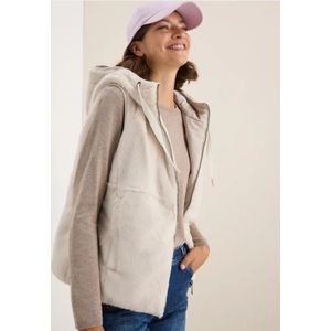 Cecil - Dames Omkeerbaar Vest - Wit - Imitatiebont