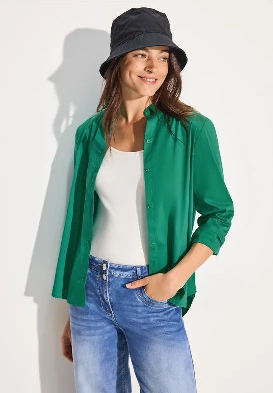 Cecil Dames Basic overhemd blouse in Groen, Gr: L