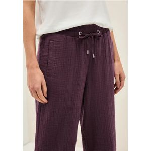 Cecil Dames 3/4 wide leg mousseline broek in Rood, Gr: XXL