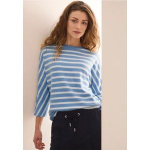 Cecil - Gestreept Shirt - Blauw - Dames - 3/4-mouwen