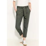 Cecil - Papertouch Broek - Groen - Dames - Loose Fit - Middelhoge Taille