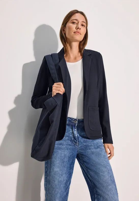 Cecil Dames Basis gestructureerde blazer in Blauw, Gr: L