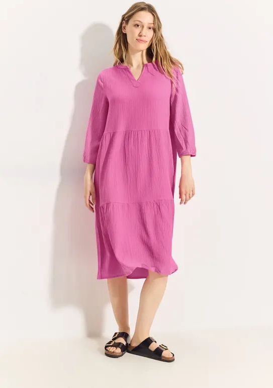 Cecil - Tuniekjurk - Pink - Midi-jurk - 3/4 Mouwen