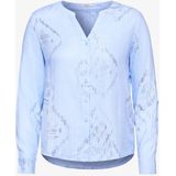 Blouse - Gemêleerde Look - Ronde Hals - Lange Mouwen - Zachte Viscose