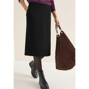 Cecil - Midi Satijnen Rok - Zwart