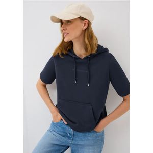 Cecil Dames Sweater met korte mouwen en capuchon in Blauw, Gr: XS