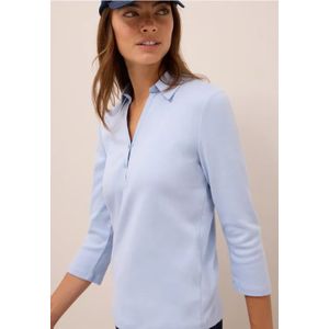 Cecil Dames Poloshirt met 3/4 mouwen in Blauw, Gr: 3XL