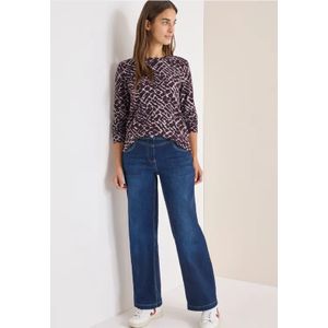 Cecil - Longsleeve - Eggplant Red Melange - Met Grafisch Patroon