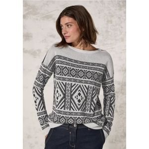 Cecil Dames Jaquard trui in Grijs, Gr: XL