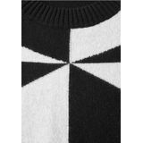 Cecil - Gebreide Damestrui - Zwart - Geometrisch Patroon