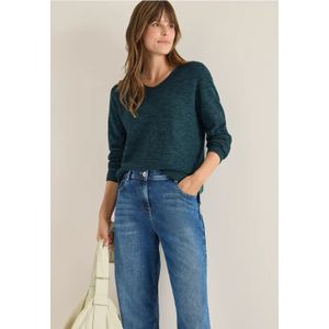 Cecil Dames Trui met V-hals in Groen, Gr: 3XL