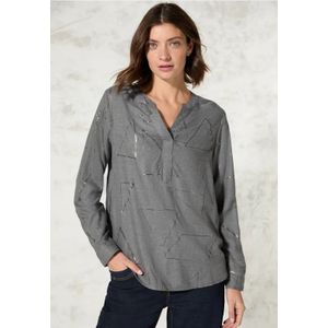 Cecil Dames Blouse met folieprint in Grijs, Gr: XS