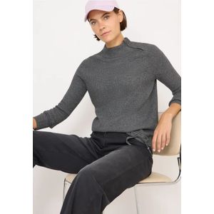 Cecil Dames Trui met structuur en ritssluiting in Grijs, Gr: L