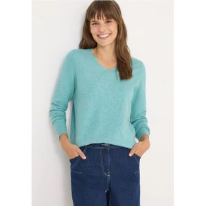 Cecil Dames Zachte trui met V-hals in Groen, Gr: 3XL