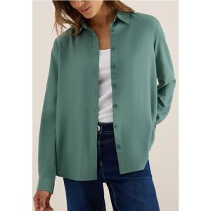 Cecil Dames Overhemdblouse in effen kleur in Groen, Gr: 3XL