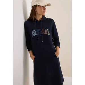 Cecil Dames Sweatjurk met capuchon in Blauw, Gr: L