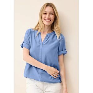 Cecil Dames Blouse van viscose met gespleten hals in Blauw, Gr: L