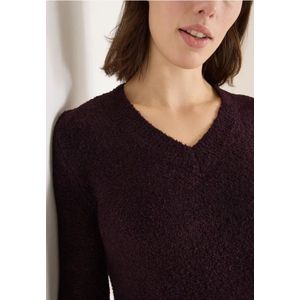 Cecil Dames Trui met bouclé V-hals in Rood, Gr: L