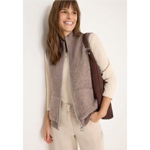 Cecil Dames Zacht bouclé gebreid vest in Bruin, Gr: XXL