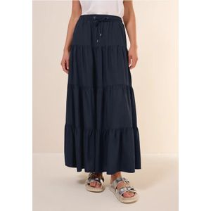 Cecil Dames Maxirok met volants in Blauw, Gr: L