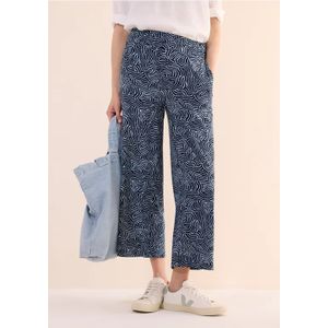 Cecil Dames Broek met gedessineerde Wide Legs in Blauw, Gr: XXL