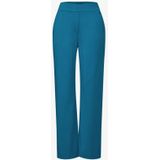 Broek - Hoge Taille - Rechte Pijpen - Zwart - Materiaalmix