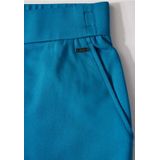 Broek - Hoge Taille - Rechte Pijpen - Zwart - Materiaalmix