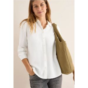 Cecil Dames Overhemdblouse in effen kleur in Wit, Gr: 3XL