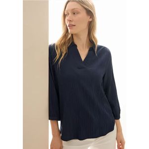 Cecil Dames Seersucker blouse in Blauw, Gr: S