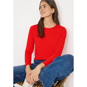 Cecil Dames Basic shirt met ronde hals in Oranje, Gr: 3XL