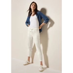 Cecil Dames Broek in gewassen look in Wit, Gr: M