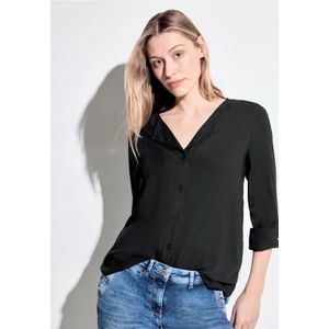 Cecil Dames Blouse met flapkraag in Zwart, Gr: M