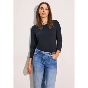 Cecil Dames Basis shirt in Blauw, Gr: XS