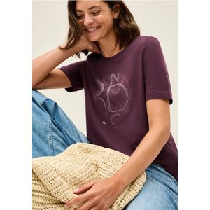 Cecil Dames Shirt met kunstwerk in Rood, Gr: XS