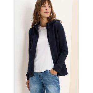 Cecil Dames Sweatjack met capuchon in Blauw, Gr: 3XL