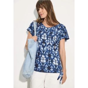 Cecil Dames Bedrukte T-shirt blouse in Blauw, Gr: XS